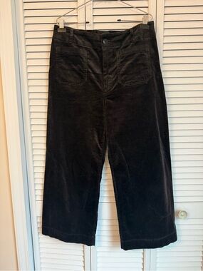 Maeve Anthropologie Colette Trousers Chocolate Brown Corduroy Wide Leg Crop 32